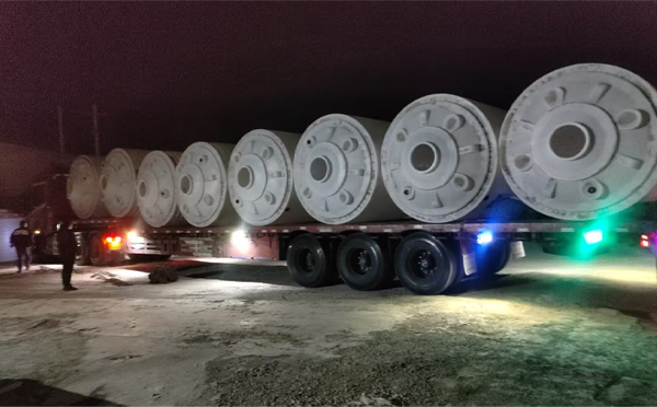 礼县锥底桶交付现场